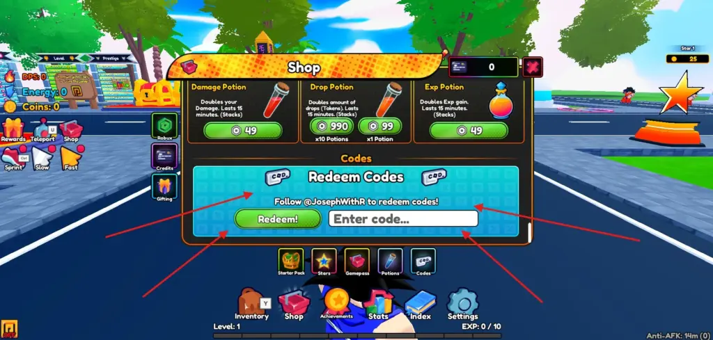 How to redeem Anime Eternal codes