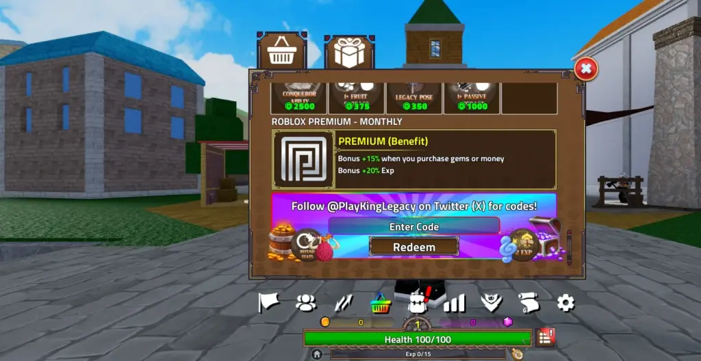 How to redeem King Legacy codes