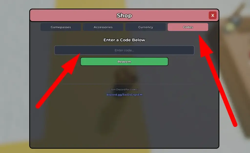How to redeem Faith Incremental codes, step 2