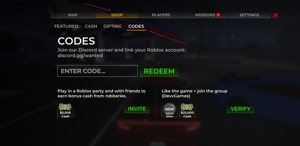 How to redeem Wanted codes